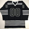 Autographed/Signed Chevy Chase Clark Griswold Christmas Vacation Movie Chicago Black Hockey Jersey Beckett BAS COA