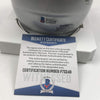 Autographed/Signed Julian Edelman New England Patriots Football Mini Helmet Beckett BAS COA