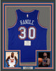Framed Autographed/Signed Julius Randle 35x39 New York Knicks Blue Basketball Jersey Fanatics COA