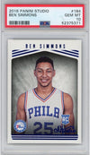 Graded 2016-17 Panini Studio Ben Simmons #184 Rookie RC Basketball Card PSA 10 Gem Mint
