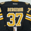 Autographed/Signed Patrice Bergeron Personalized To Anthony Boston Bruins Black Hockey Jersey JSA COA