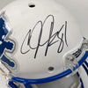 Autographed/Signed Calvin Johnson Detroit Lions White Full Size FS F/S Replica Football Helmet JSA COA