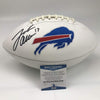 Autographed/Signed Josh Allen Buffalo Bills Full Size FS White Panel Logo Football Beckett BAS COA