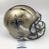 Autographed/Signed Alvin Kamara Who Dat New Orleans Saints Full Size FS F/S Replica Football Helmet Beckett BAS COA