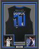 Framed Autographed/Signed Luka Doncic 35x39 Dallas Blue Practice Basketball Jersey Beckett BAS COA Holo Only