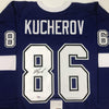Autographed/Signed Nikita Kucherov Tampa Bay Blue Hockey Jersey PSA/DNA COA