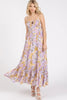 Floral Smocked Back Ruffled Hem Maxi Cami Dress For Summer – Boho Chic, Trendy, Fluttering, Feminine & Effortlessly Stylish by Stevvex