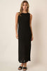 Side Slit Round Neck Sleeveless Dress – Elegant and Versatile Sleeveless Dress with Sophisticated Side Slit Detail For Any Occasion by Stevvex