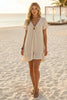 Women's V-Neck Short-Sleeve Midi Dress – Ice Silk Crepe Loose Casual by FitiqueFit