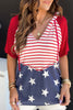 Stars and Stripes Print Drawstring Hoodie