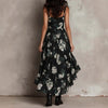 Printed Deep V-Neck Camisole Maxi Dress – High-Waist High-Slit Vacation Dress for Women by FitiqueFit