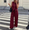 Women's Contrast Color Sleeveless Vest & Drawstring Trousers Suit – 6 Colors S–XXL by FitiqueFit