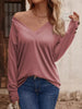 V-Neck Long Sleeve T-Shirt by Simply Love
