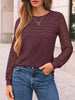 Lace Sleeve Crew Neck T-Shirt by Simply Love