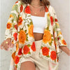 Women’s Printed Cardigan Top with Drop Shoulder Sleeves by FitiqueFit