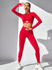 Round Neck Long Sleeve Top and Leggings Active Set