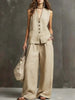 Women's Sleeveless Vest & Wide-Leg Pants Two-Piece Set – 10 Colors XS–3XL by FitiqueFit