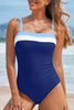 Black Color Block Detail Adjustable Straps One Piece Swimsuit by Wild and Free Boutique