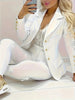 Women’s Double-Breasted Blazer & Slim Trousers Set by FitiqueFit