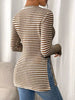 Slit Striped Long Sleeve Casual T-Shirt by Simply Love