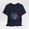 Neon Cyberpunk Skyline Tee | synthwave skyline, future city art by Tristan’s Treehouse