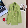 Women's Straight-Cut Blazer – Slim Fit Long Sleeve Suit Jacket by FitiqueFit