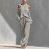 Women's Long-Sleeve Turtleneck Top & Pants Set – Elegant 2-Piece by FitiqueFit