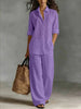 Women's Bohemian Cotton-Blend Top & Pants Set – Resort Lounge Co-ord by FitiqueFit