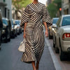 Geometric Print Batwing Sleeve Flowy Maxi Dress – 12 Styles, XS–XXXL by FitiqueFit