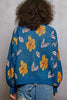 POL Floral Pattern Round Neck Balloon-Sleeve Sweater by FitiqueFit