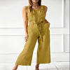 Women's Solid-Color Mid-Rise Full-Length Cotton Trousers by FitiqueFit