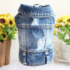 Pet Dog Cat Blue Denim Jeans Jacket Coat Vest by Furr Baby Gifts