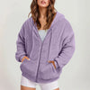 Long Zip-Up Hoodie – Soft Cotton Velvet, Oversized Fit by FitiqueFit