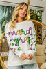BiBi Fleur De Lis Sleeve Mardi Gras Pullover by FitiqueFit