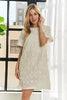 Applique Round Neck Short Sleeve Shift Dress – Timeless & Elegant Round Neck Shift Dress with Sophisticated Applique Detailing for Versatile Day-to-Night Wear by Stevvex