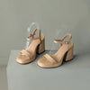 Women's Round Toe Chunky Heel Sandals – Buckle Strap Block Heel by FitiqueFit