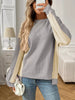 Color Block Waffle Knit Long Sleeve T-Shirt by Simply Love