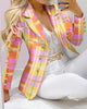 Women's Printed Coat & Trousers Two-Piece Set – 19 Prints, Casual Fashion Suit by FitiqueFit