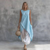Solid-Color Sleeveless Loose-Fit Dress With Patch Pockets by FitiqueFit