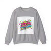 Stay Chill Crash Out Crewneck Sweatshirt | neon graffiti meltdown design by Tristan’s Treehouse