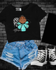 Turquoise Harley Cropped Tee by Madness & Mayhem LLC