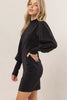 Glitter Mock Neck Long Sleeve Mini Dress – Sparkling Mock Neck Dress, Elegant, Flattering, Glitter Knit Dress, Elegant Mini Dress, Long Sleeve Party Dress, Statement Evening Dress by Stevvex