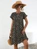 Floral Round Neck Short Sleeve Dress Elegant & Effortless Everyday Style Women Dress by Stevvex