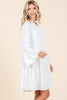 Tiered Notched Flare Sleeve Dress – Playful and Stylish Dress with Flare Sleeves and Notched Neckline by Stevvex