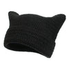 Women’s Hand Knitted Striped Cat Hat – Cute Warm Winter Beanie by FitiqueFit