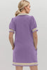 Trendy Contrast Short Sleeve Mini Dress Soft & Comfortable Casual Dress for Women by Stevvex