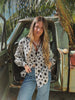 White Wedding Retro Floral Button Up Blouse by Lil Bee's Bohemian