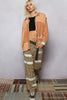 POL Button Down Hooded Jacket with Star Patch Pattern by FitiqueFit