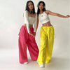 Women's High-Waist Lace-Up Straight-Leg Cargo Pants – Loose Fit by FitiqueFit