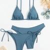 Essential Edge 3-Piece Bikini Set for Women – Solid Color High-Cut Triangle Top Two-Style Bottoms with Side Lace-Up Design & Quick-Drying Comfort – Versatile Women's Swimwear for Summer Pool Beach & Travel by Stevvex